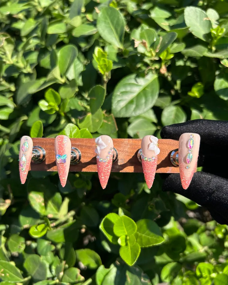 1 peach pink ombre nails