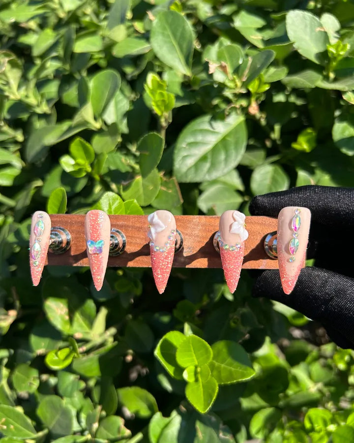 1 peach pink ombre nails