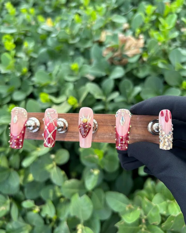 19 Spring Floral Handmade Fake Nails